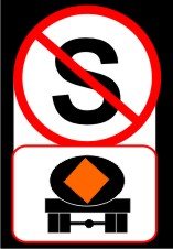 No stopping, vehicle conveying dangerous goods combination sign
